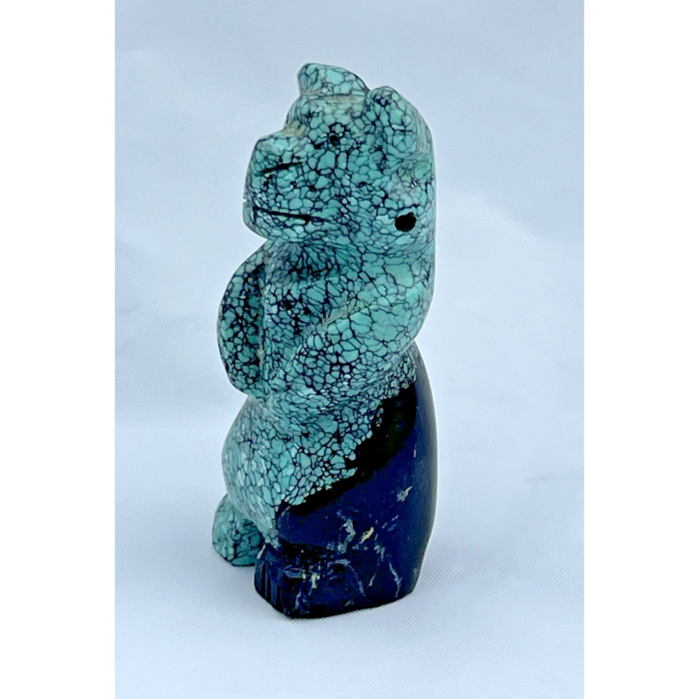 Natural Turquoise Smooth Round Beads 10mm 68 Beads + Zuni Carved Bear - Picture 7 of 12
